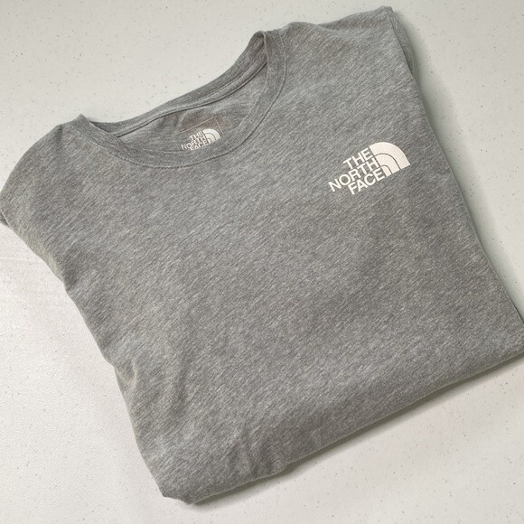 The North Face Long Sleeve Logo Tee Heather Gray Athletic Crew Neck Gorpcore - Picture 12 of 14
